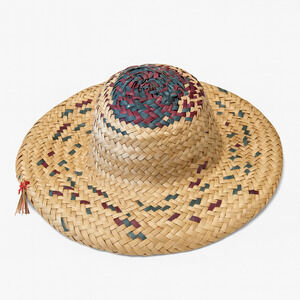 Vintage Unbranded Beige Palm Leaf Sombrero Hat